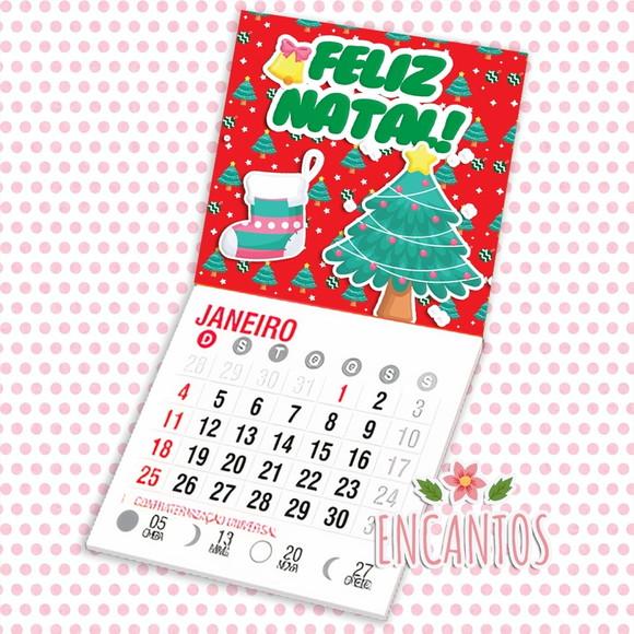 Mini calendário imã de geladeira