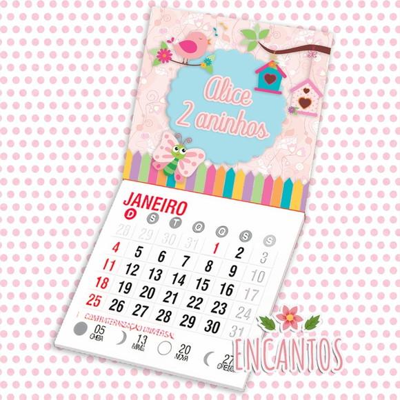 Mini calendário imã de geladeira