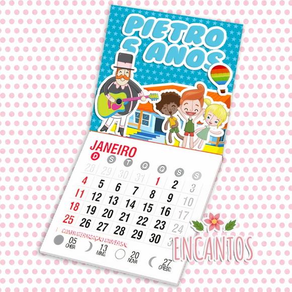 Mini calendário imã de geladeira