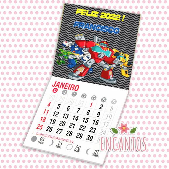 Mini calendário imã de geladeira