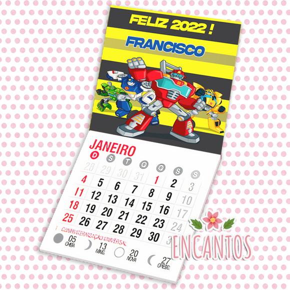 Mini calendário imã de geladeira