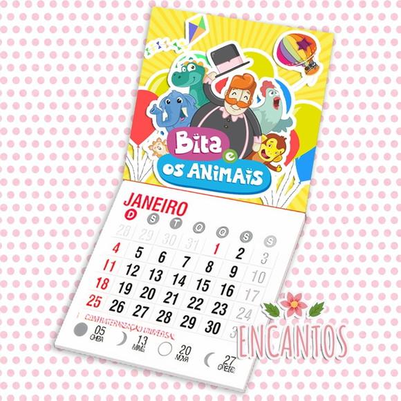 Mini calendário imã de geladeira
