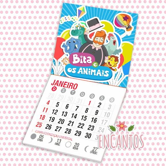 Mini calendário imã de geladeira