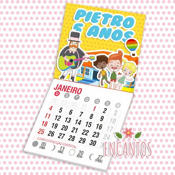 Mini calendário imã de geladeira
