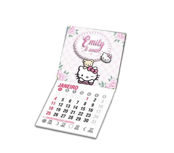 Mini Calendário Imã de Geladeira Hello Kitty