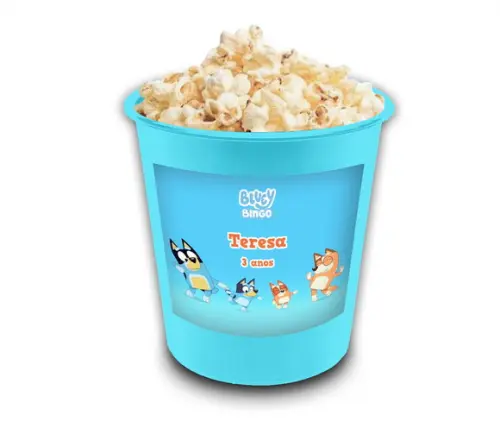Balde Pipoca 1l Personalizado Bluey e Bingo