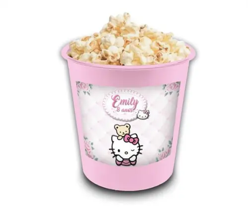 Balde Pipoca 1l Personalizado Hello Kitty