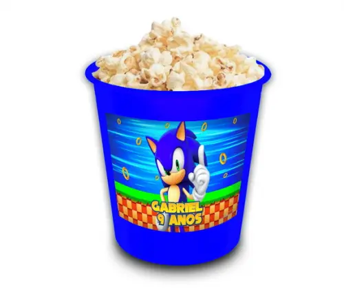 Balde Pipoca 1l Personalizado Sonic
