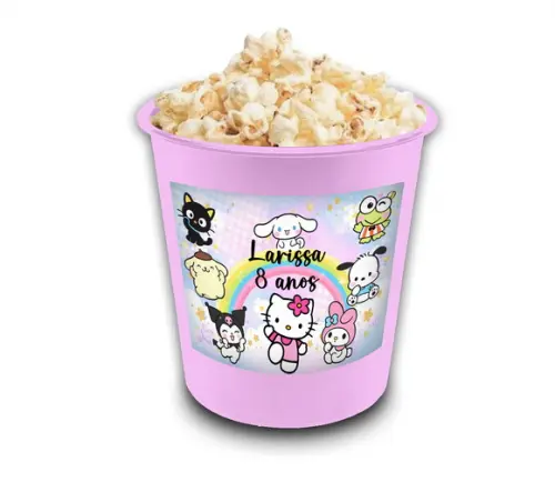 Balde Pipoca 1l Personalizado Turma da Hello Kitty
