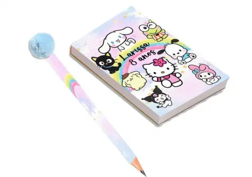 Bloquinho para Rascunho + Lapis Turma da Hello Kitty