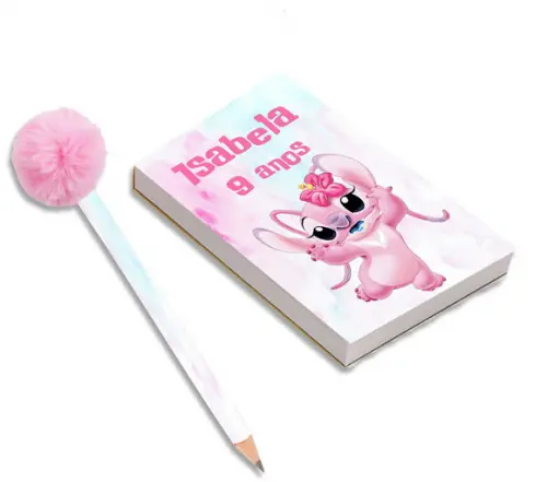 Bloquinho para Rascunho + Lapis Angel Stich