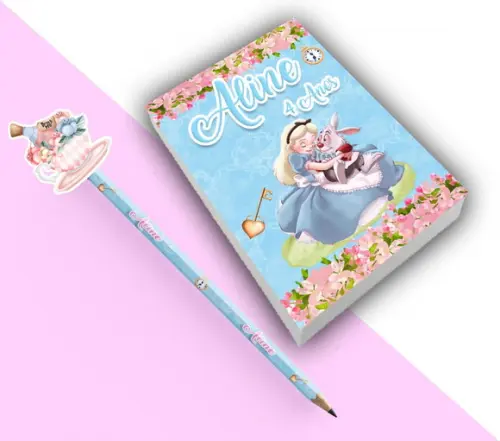 Bloquinho para Rascunho Alice no Pais das Maravilha