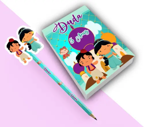 Bloquinho para Rascunho+ Lápis Jasmine Aladim
