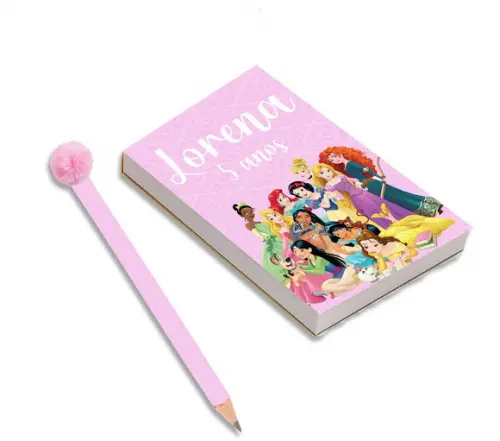 Bloquinho para Rascunho+ Lápis Princesas Disney
