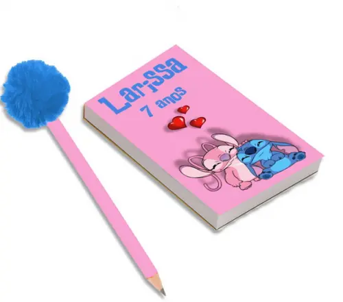 Bloquinho para Rascunho+ Lapis Stich