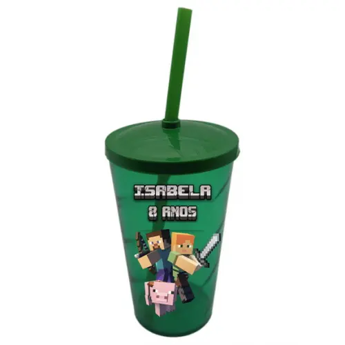 Kii de Mochila + Copo Minecraft