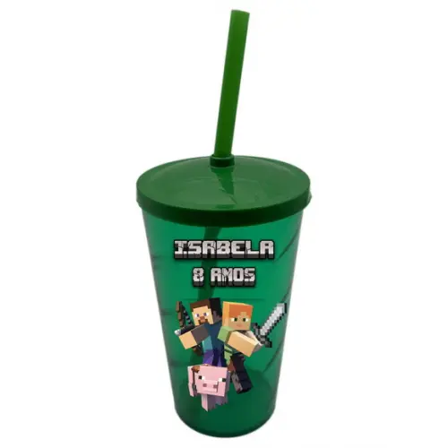 Kit 25 Unidades de Mochila + Copo Minecraft