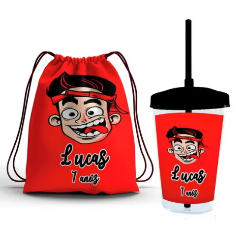 Kit Lembrancinha Copo 400ml+mochila Enaldinho