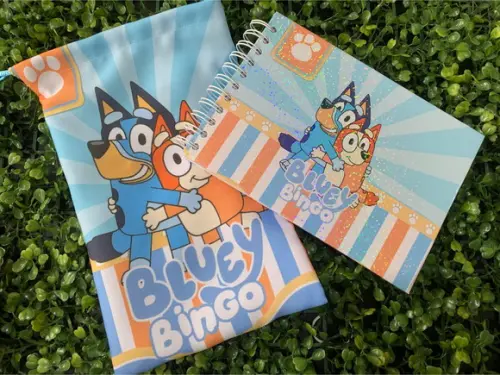 Kit Personalizado Livro Saquinho Bluey e Bingo Todos os Tema