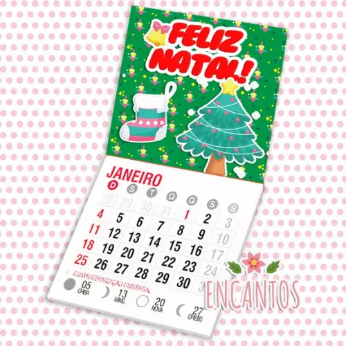 Mini calendário imã de geladeira