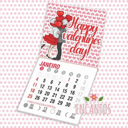 Mini calendário imã de geladeira