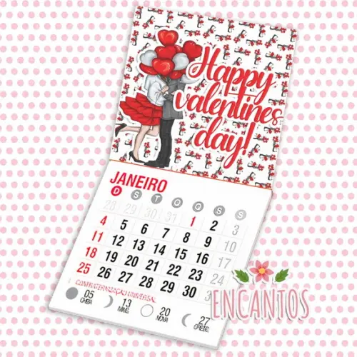 Mini calendário imã de geladeira