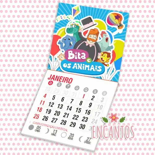 Mini calendário imã de geladeira