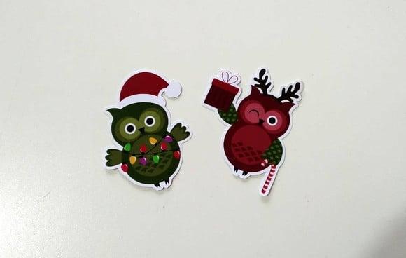 Aplique Corujas de Natal 5 cm