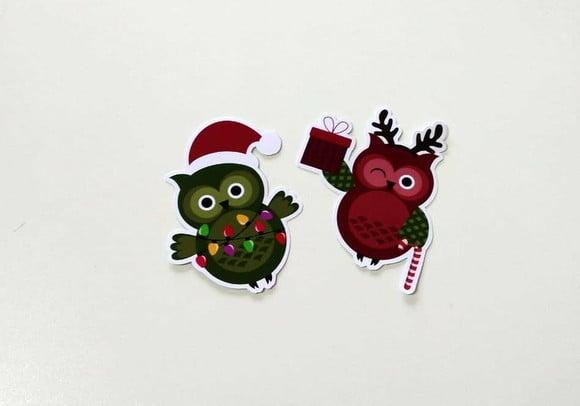 Aplique Corujas de Natal 5 cm