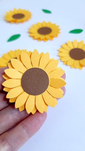 Aplique em Scrap Girassol 5 cm