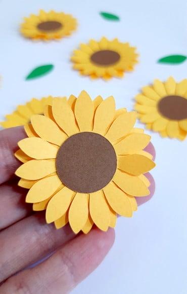 Aplique em Scrap Girassol 5 cm