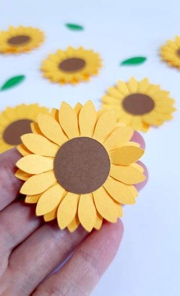 Aplique em Scrap Girassol 5 cm