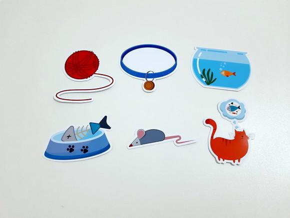 Aplique Gato - Peixe - Aquário 5 cm