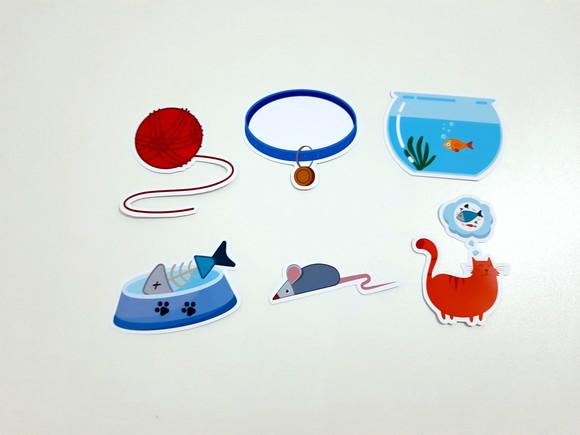 Aplique Gato - Peixe - Aquário 5 cm