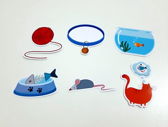 Aplique Gato - Peixe - Aquário 7 cm