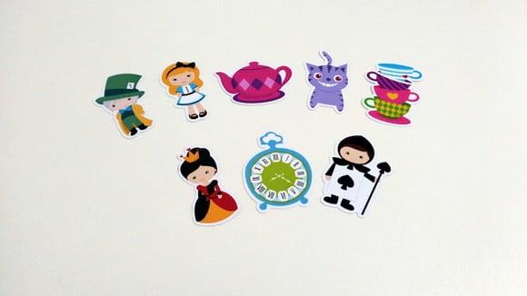 Apliques Alice no País das Maravilhas 7 cm