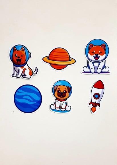 Apliques Cachorrinho Astronauta 7 cm