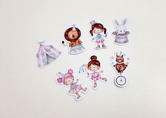 Apliques Circo Rosa - 7 cm