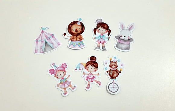 Apliques Circo Rosa 5 cm