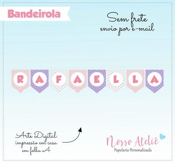 Bandeirola Digital - Rosa e Roxo