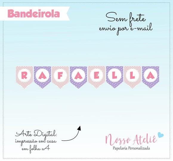 Bandeirola Digital - Rosa e Roxo