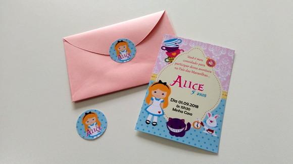 Convite Alice nos País das Maravilhas