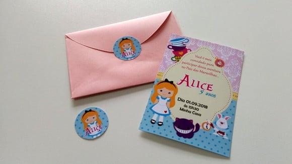 Convite Alice nos País das Maravilhas