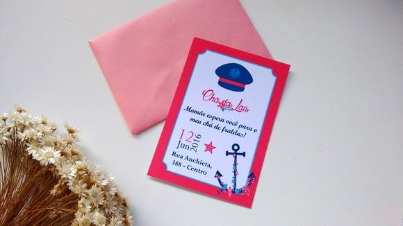 Convite Chá de Bebê - Marinheira