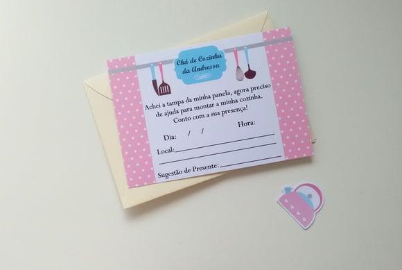 Convite Chá de Panela - Poá Rosa