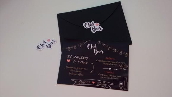 Convite Chalkboard - Chá de Lingerie