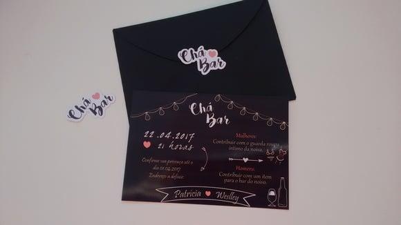 Convite Chalkboard - Chá de Lingerie