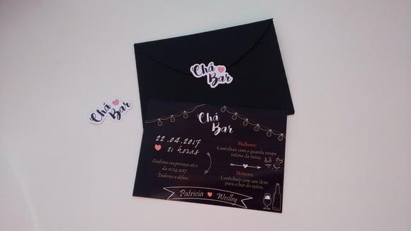 Convite Chalkboard - Chá de Lingerie