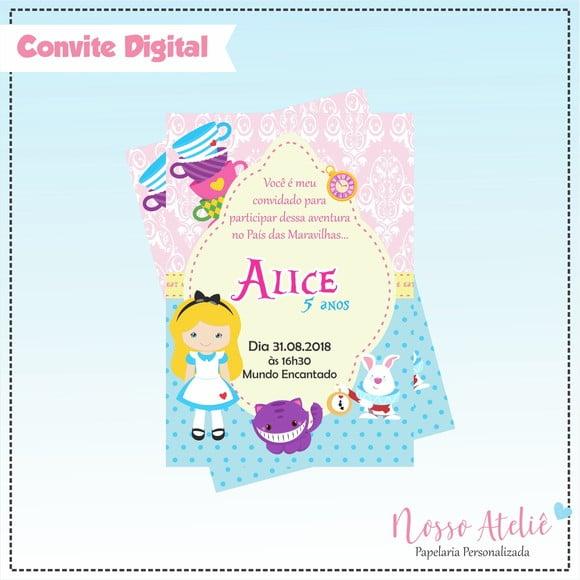 Convite Digital - Alice no País das Maravilhas