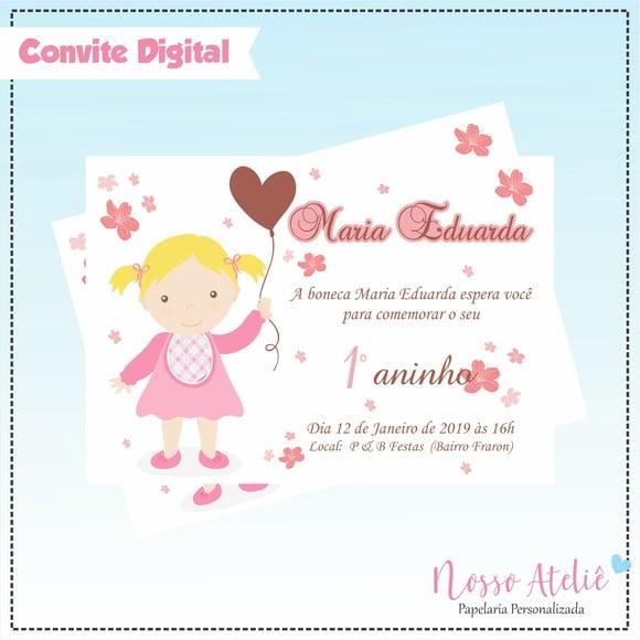 Convite Digital - Boneca